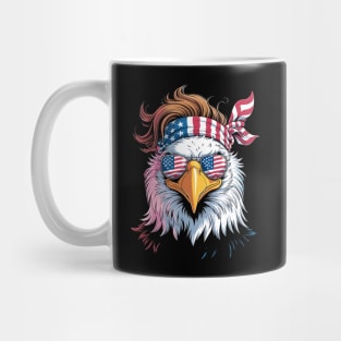 Patriotic Bald Eagle Mullet USA American Flag 4th of July Mug